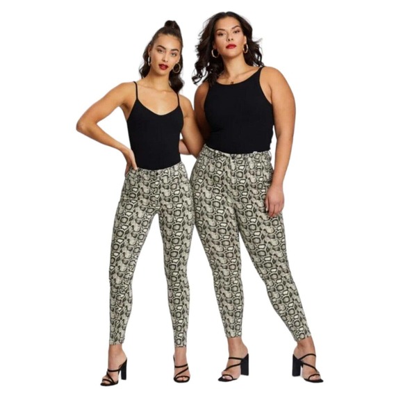 Good American Denim - Good American Womens Jeans Good Legs Snake Print High Rise Skinny Pants Size 6